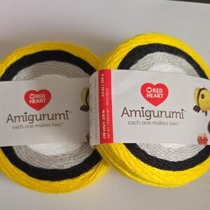 Red Heart Amigurumi Yarn - Yellow, White, Black